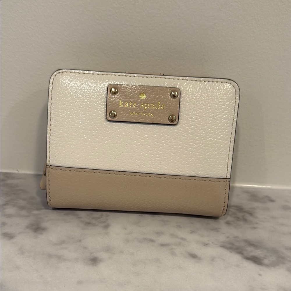 Kate Spade White and Tan Wallet